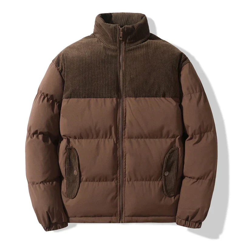 Ledersteppjacke mit Kordel Modern Aiden