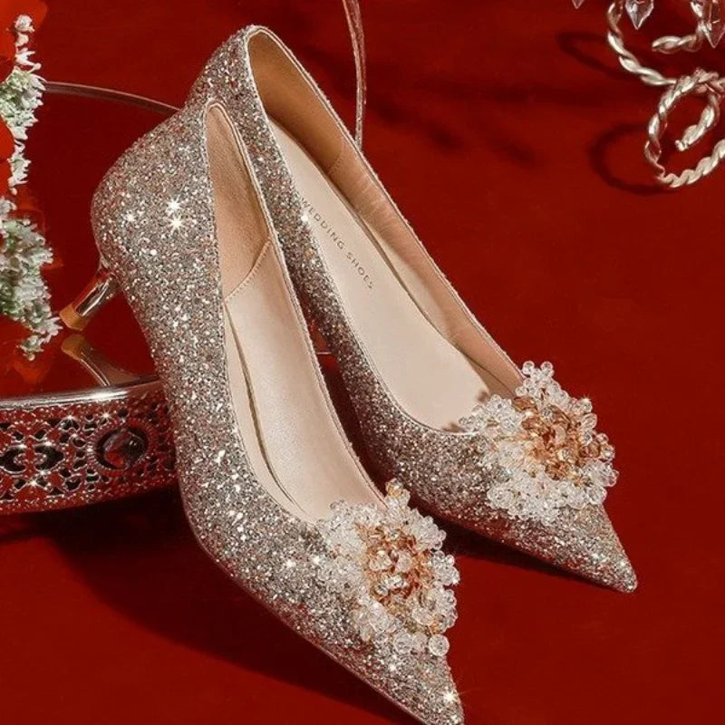 Goldene Pumps Schuhe Damen High Heel - BerlinGlamour