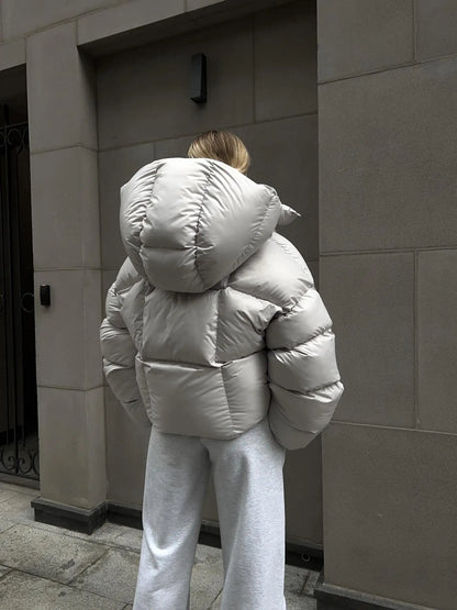 Modische Steppjacke Anthrazit Damenjacke Warm