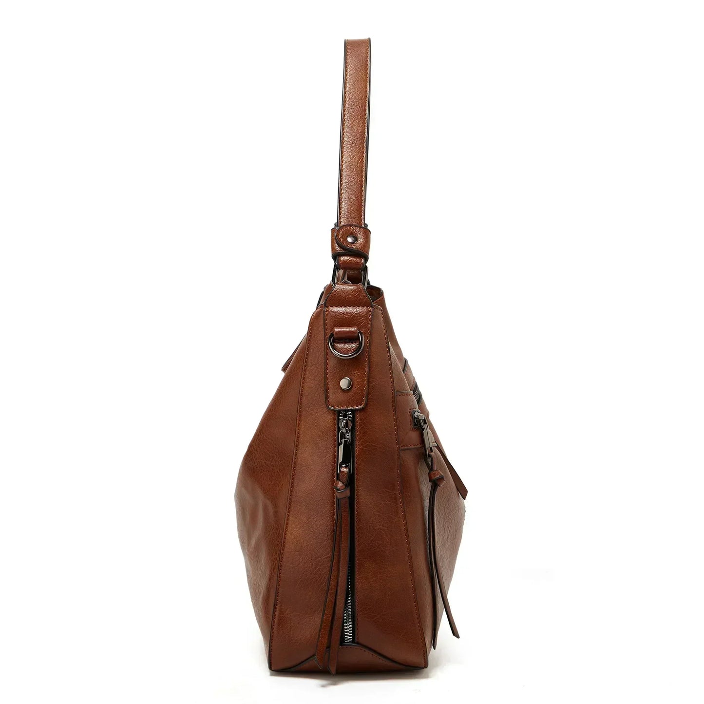 Leder Umhängetasche Elegante Damenhandtasche Schwarz