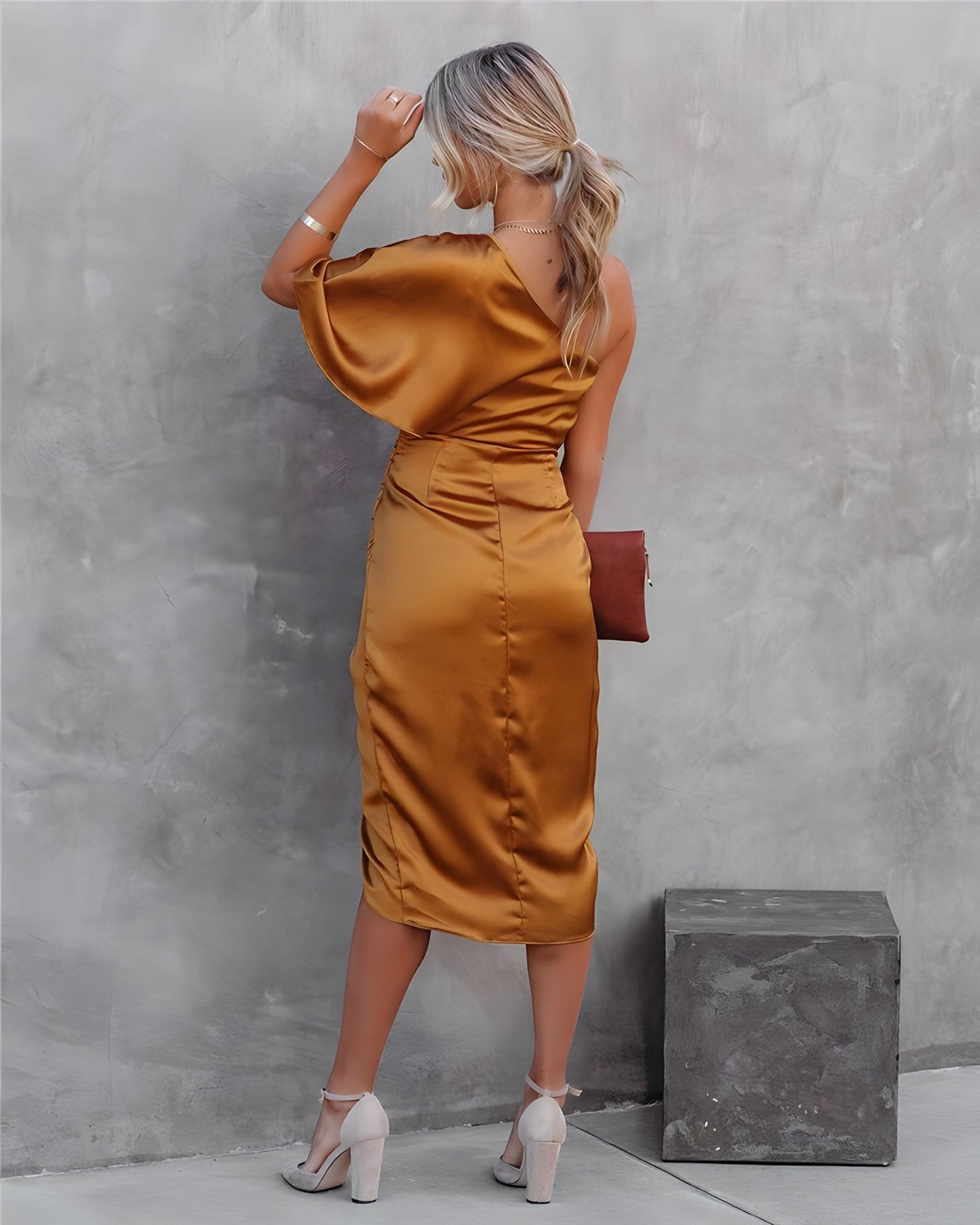 Damenkleid Modern Midikleid Asymmetrisch Elegant
