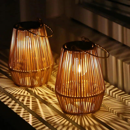 Gartenlampe Solar Außen Wasserdicht Handgewebt
