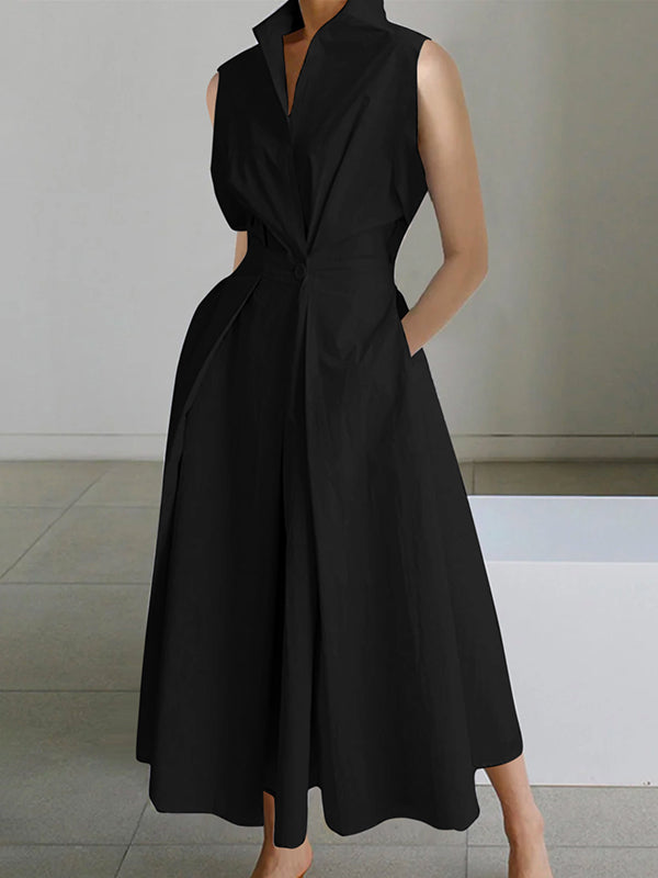 Baumwollkleid von Winty: Weiß, mit Hemdkragen, urbaner Stil