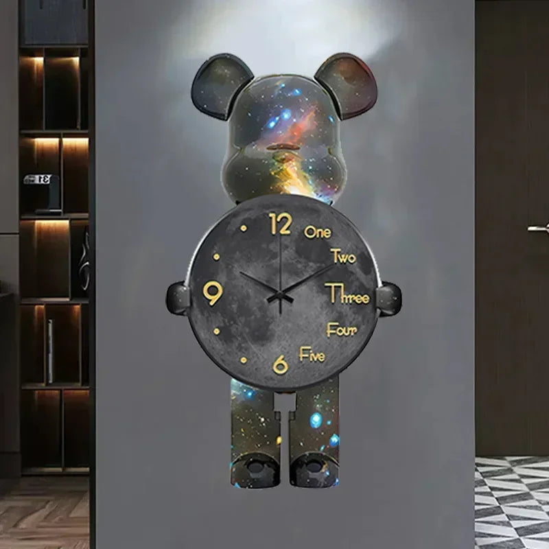 LED Wanduhr Sternenlicht Modern Leuchtend
