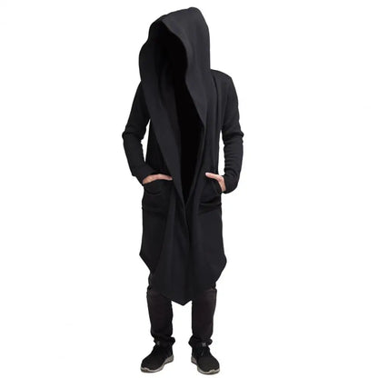 Gothic Strickjacke Herren Lang Kapuze Schwarze - BerlinGlamour