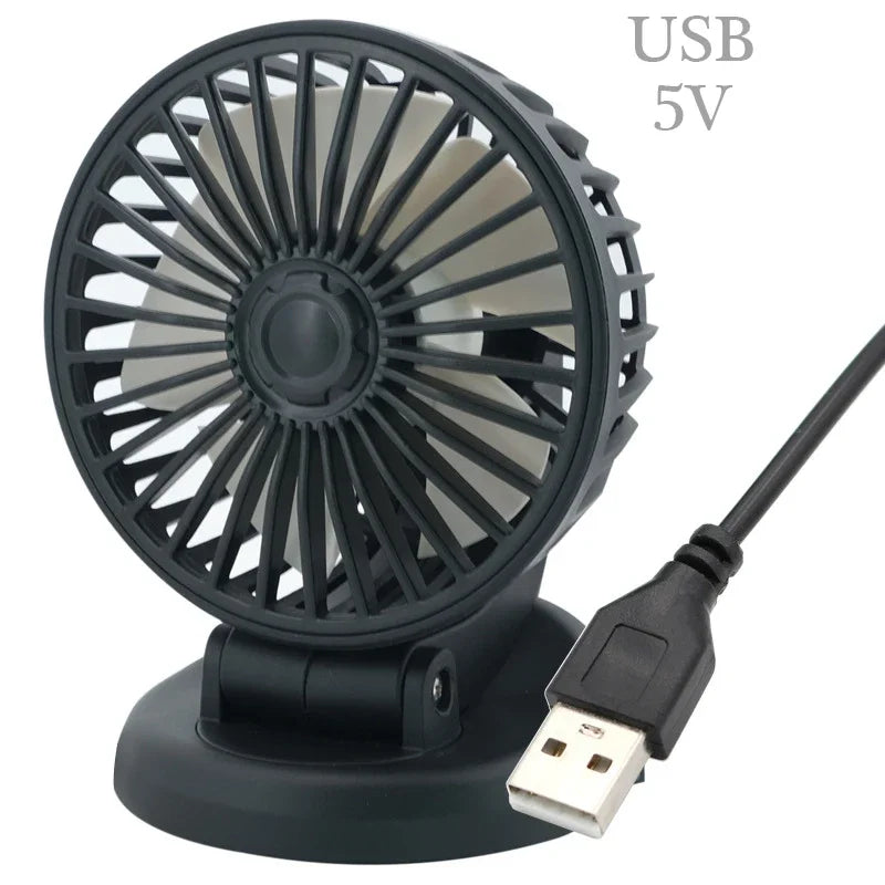 Auto Ventilator 12V/24V/5V, Drehbar, Kompakt, USB