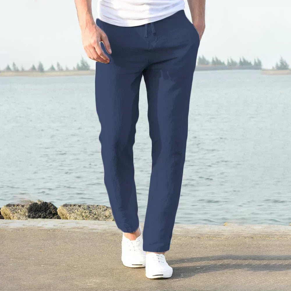 Leichte Herrenhose aus Baumwolle Leinen Bequem Sommer