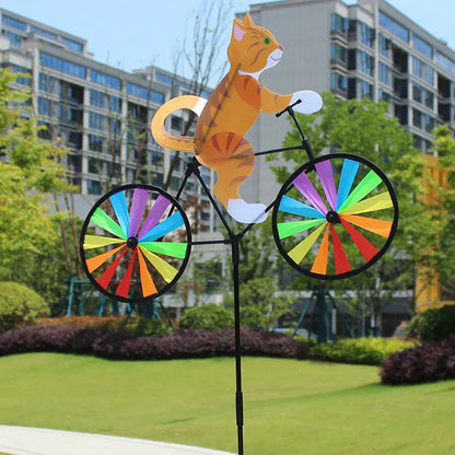 Bunte Katzen Gartenfigur Regenbogen Dekoration