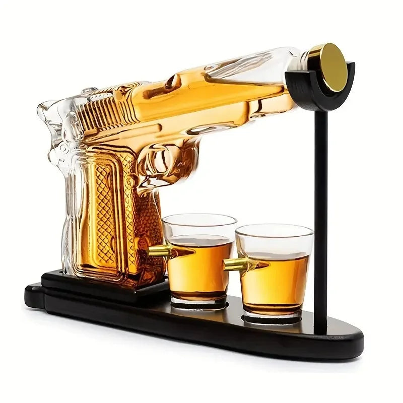 Whiskey Dekanter Set Bullet Form Glas Modern - BerlinGlamour