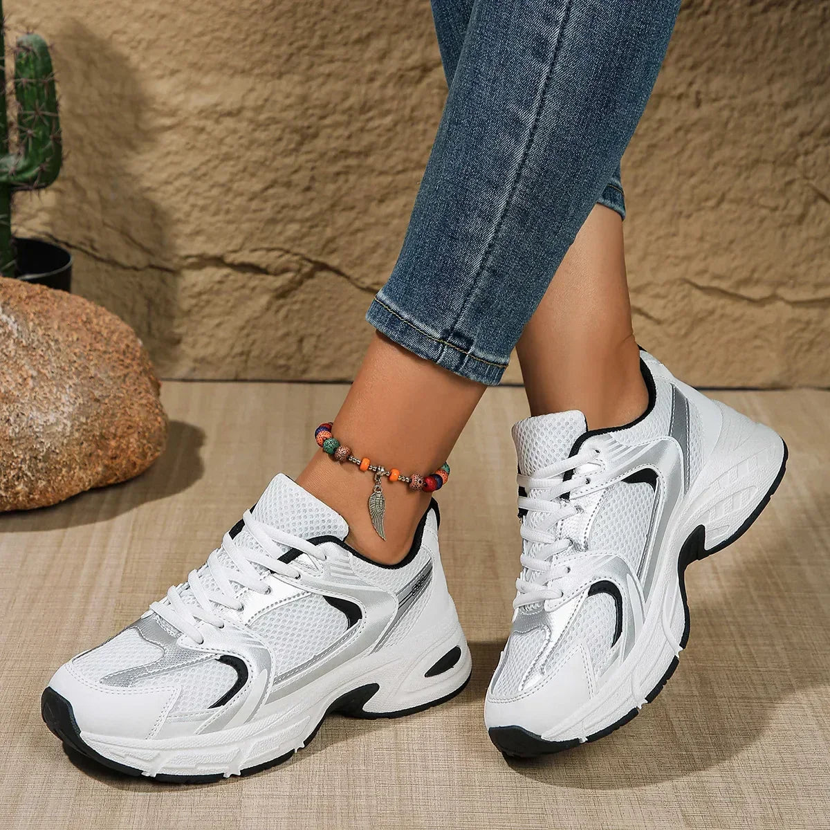 Damen Sneaker Bequem Retro Chunky Schuhe - BerlinGlamour