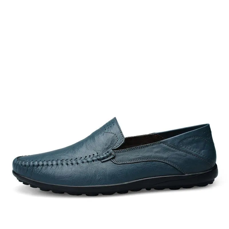 Elegante Herren Loafer Italienisches Leder Schwarz