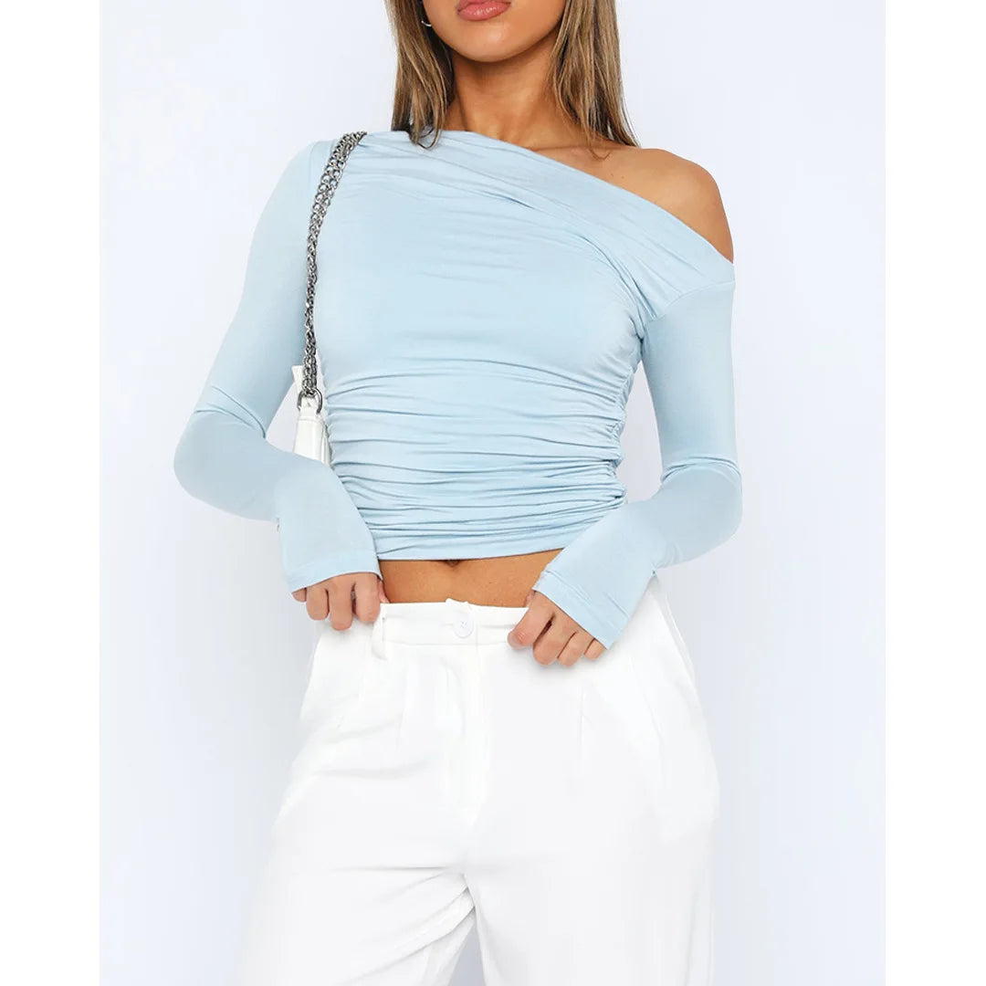 Damen Oberteil Langarm Twisted Top Modern