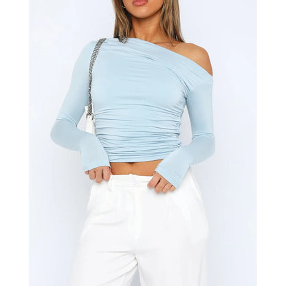 Damen Oberteil Langarm Twisted Top Modern