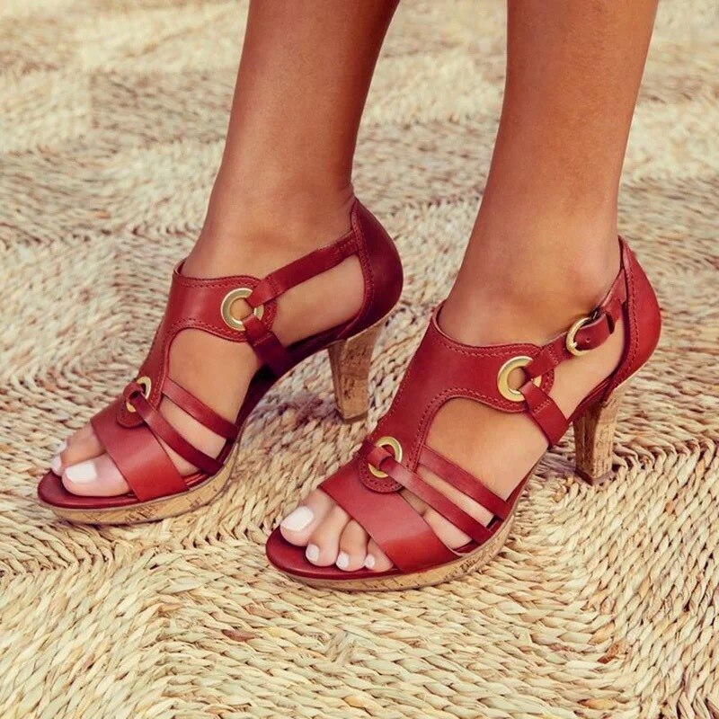 Orthopädische Absatzsandale Elegante Damen Schuhe Hochwertig