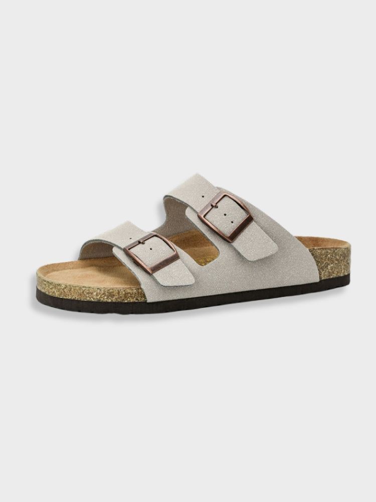 Bequeme Sandalen mit Doppelschnalle Flach - BerlinGlamour
