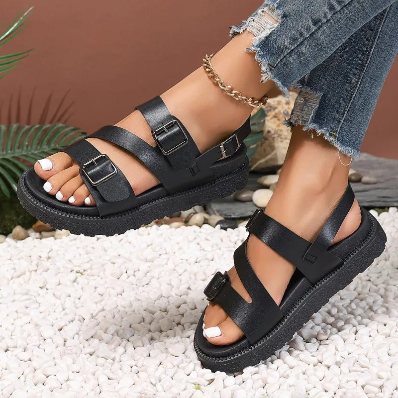 Vegane Sandalen Bequem Lederoptik Damen - BerlinGlamour
