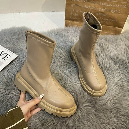 Lässige Stiefel Bequem Trendy Damenstiefel