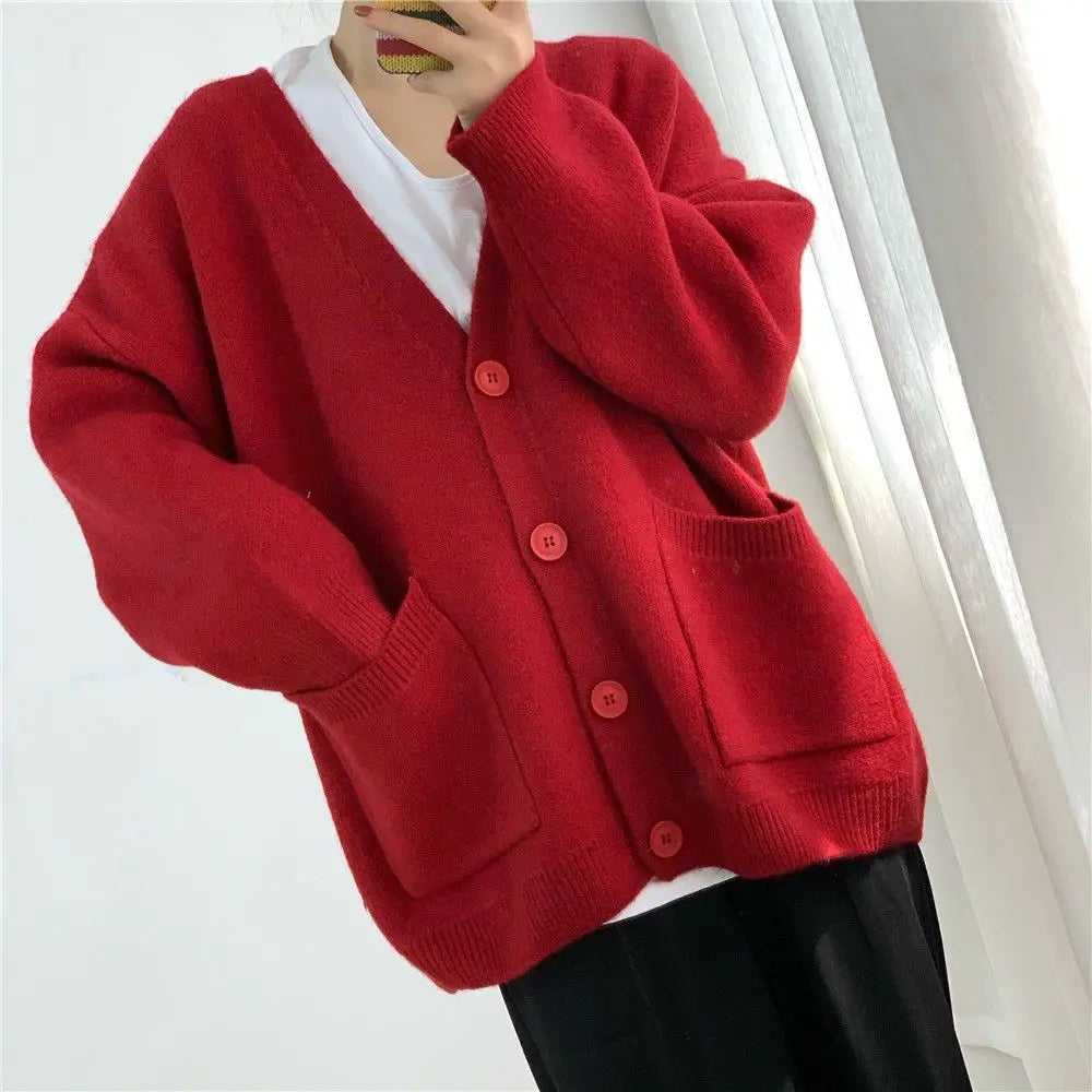 Frauen Strickjacke Klassisch Zeitlos mit Knöpfen
