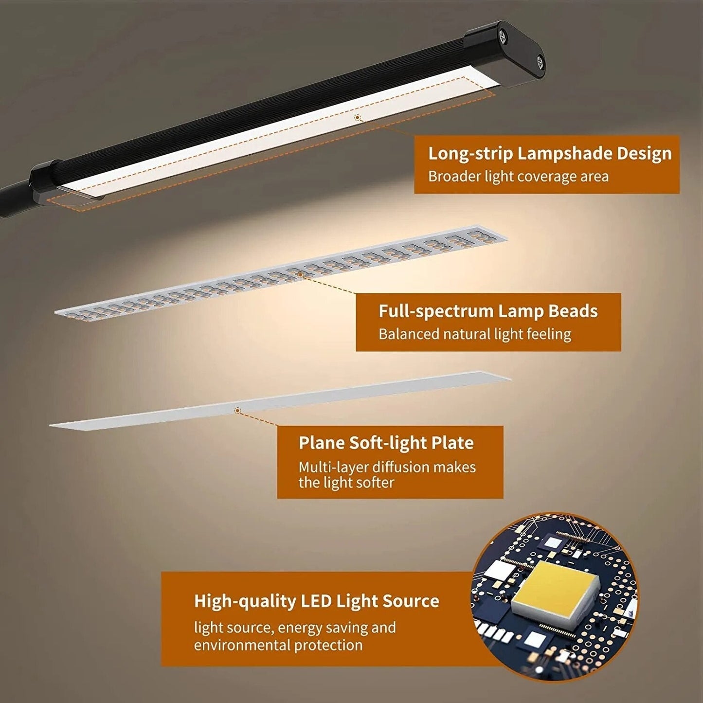 LED Arbeitsplatzlampe Dimmbar Flexibel Modern