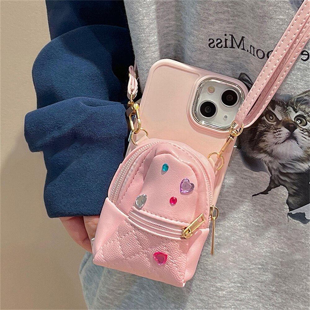 iPhone Hülle Münztasche Schutzhülle Glänzend - BerlinGlamour