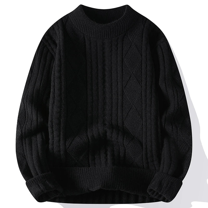 Herrenpullover Luxus Diamant Muster Langarm