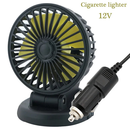 Auto Ventilator 12V/24V/5V, Drehbar, Kompakt, USB - BerlinGlamour