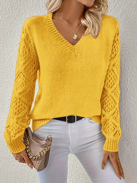 Strickpullover V-Ausschnitt Damen Modern