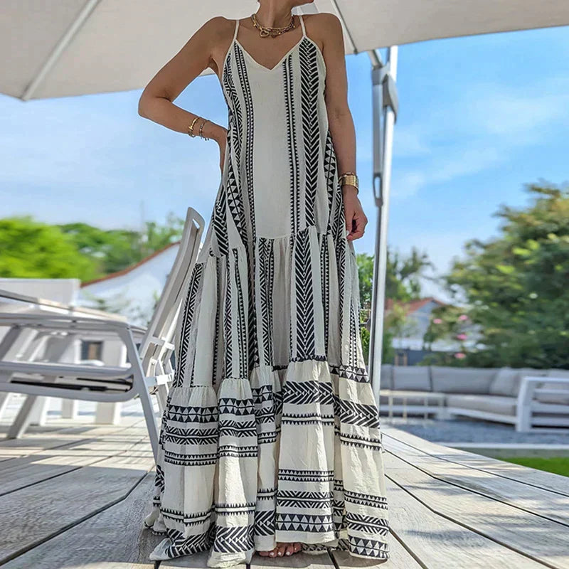Elegantes Sommerkleid Ärmellos Rüschen Oberteil - BerlinGlamour