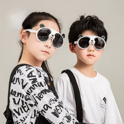 Kinder Sonnenbrille Süß Panda Weich mit Träger