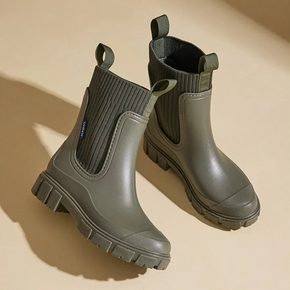 Wasserdichte Damen-Regenstiefel Chelsea mit Komfortsohle