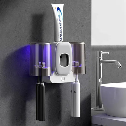 UV Zahnbürstenhalter mit Sterilisation und Zahnpastaspender
