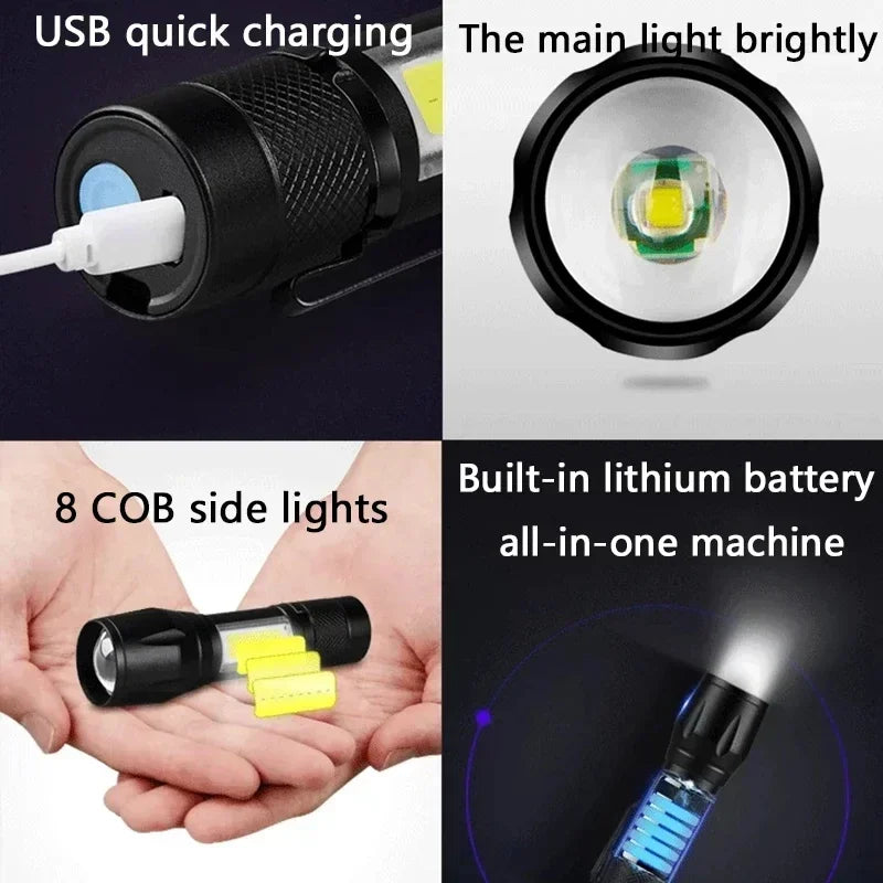 Taschenlampe Klein Wiederaufladbar Taktische LED Lampe