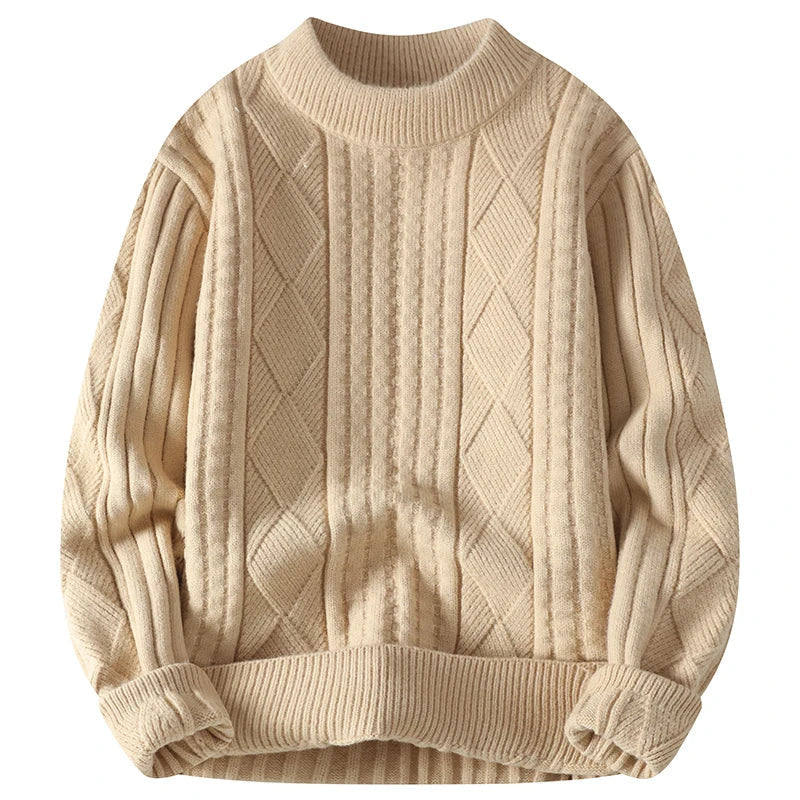 Herrenpullover Luxus Diamant Muster Langarm