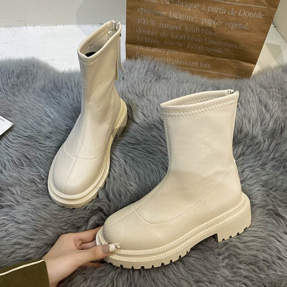 Lässige Stiefel Bequem Trendy Damenstiefel