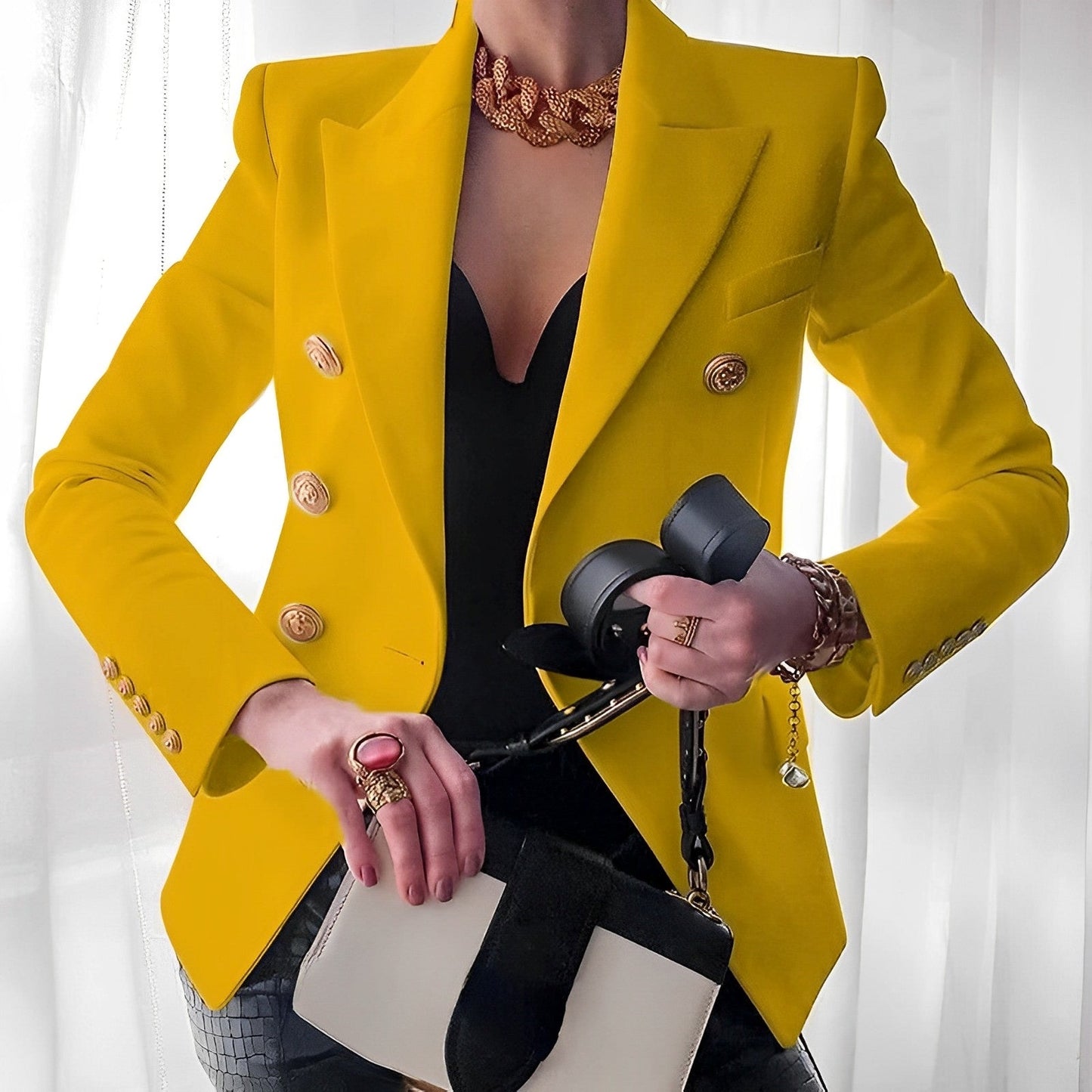 Frauenjacke Elegante Schmale Schnitt Damenjacke