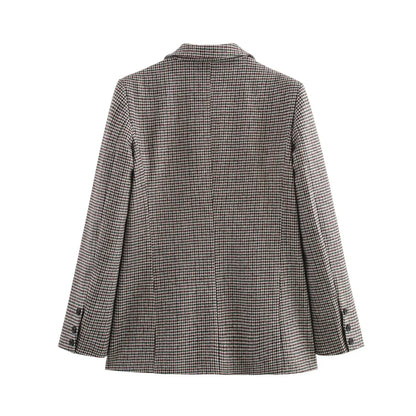 Damenblazer Kariert Oversized Klassisch