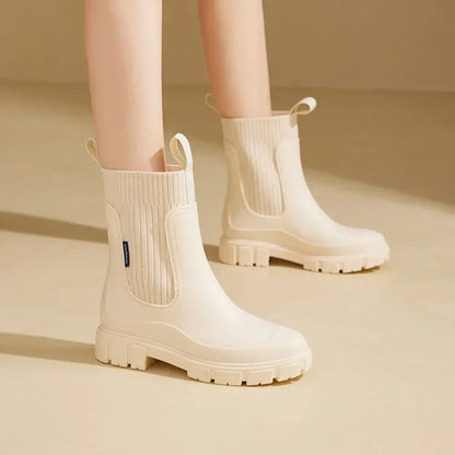Wasserdichte Damen-Regenstiefel Chelsea mit Komfortsohle