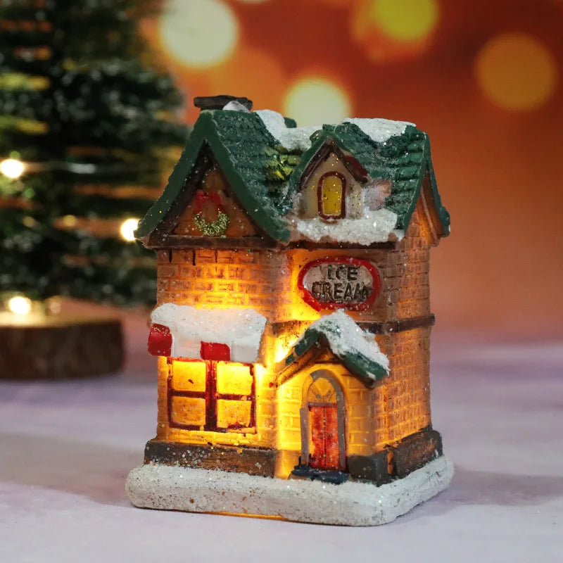 Weihnachtshaus Figuren LED Winterlichter Dekorativ - BerlinGlamour