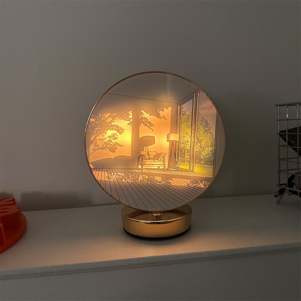 Kreative Tischlampe mit Orb Malerei Effekt Modern