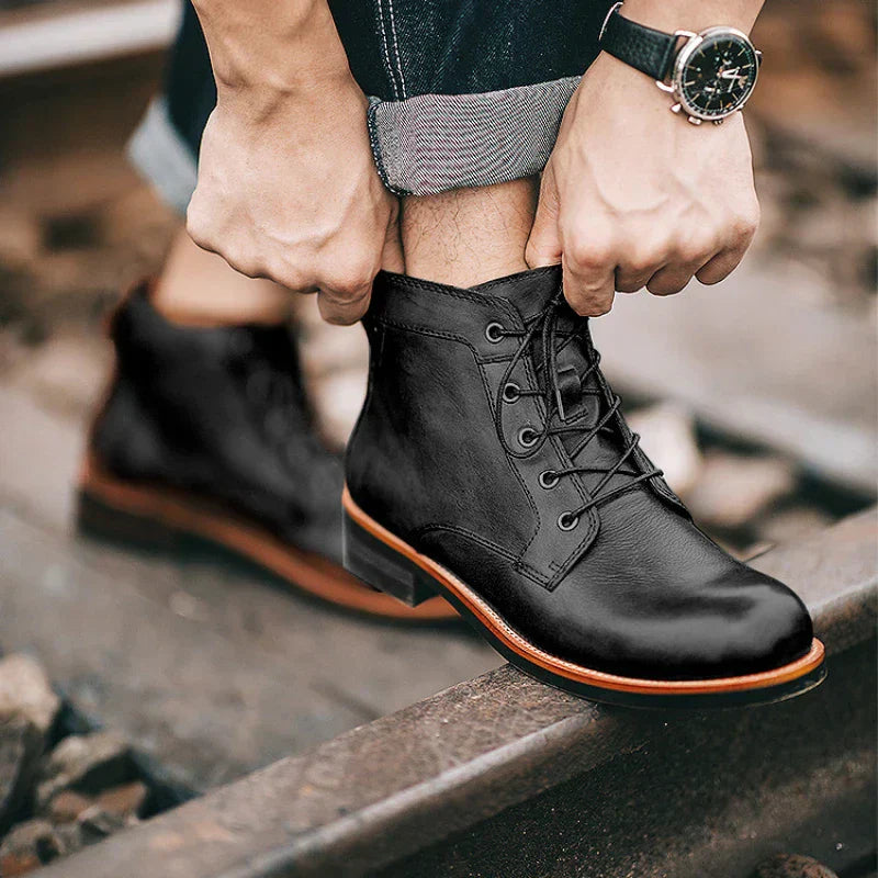 Herren Lederstiefel Schnürstiefeletten Heidi Style - BerlinGlamour