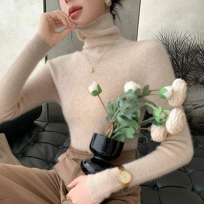 Wollpullover Rollkragen Warm Elegant