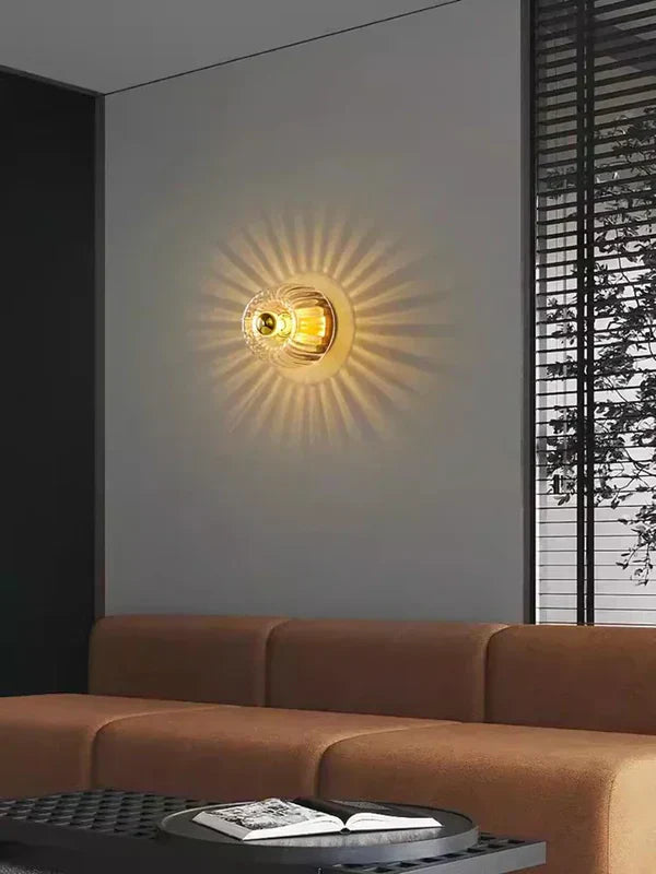 Moderne Glas Wandleuchte Wandlampe Strahlen Effekt