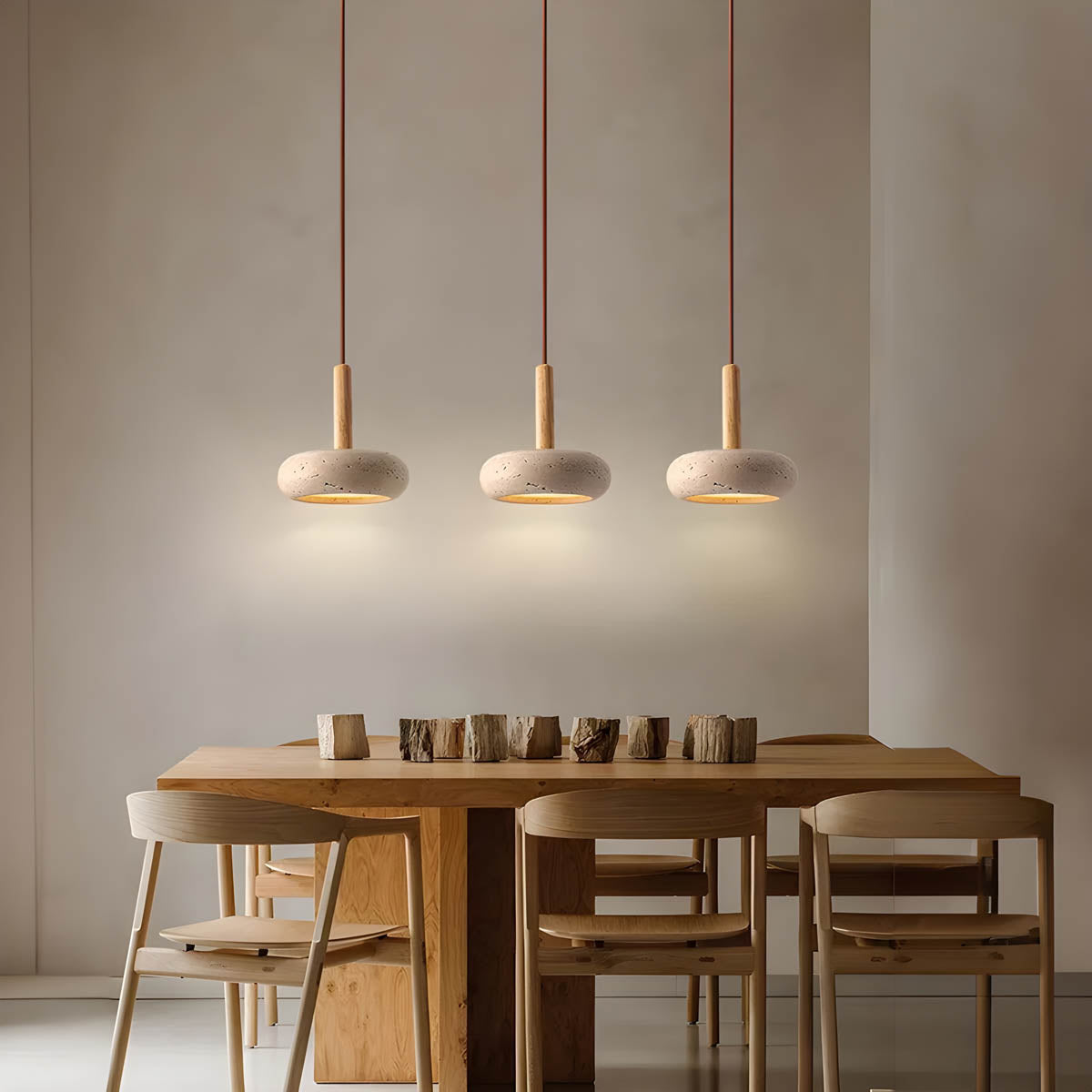 Moderne Travertin Deckenleuchte LED Pendellampe Natürlich