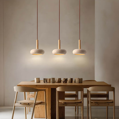 Moderne Travertin Deckenleuchte LED Pendellampe Natürlich