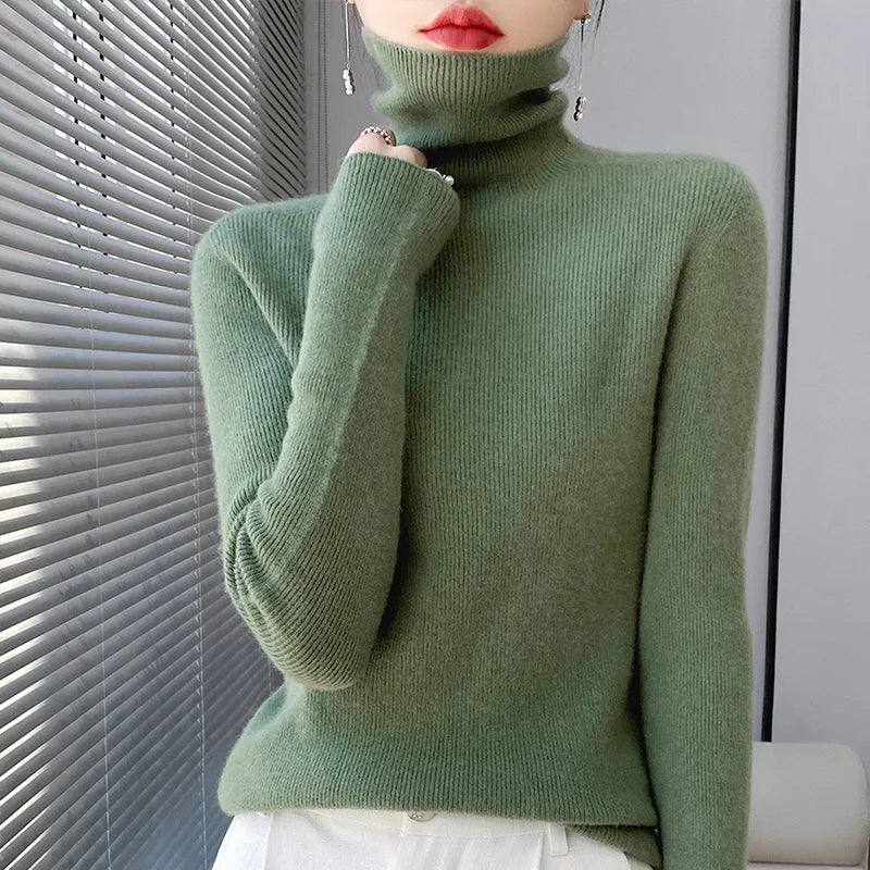 Wollpullover Rollkragen Warm Elegant