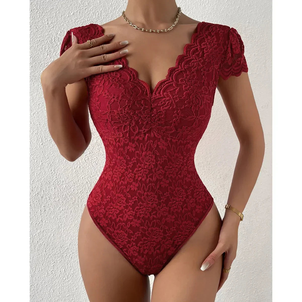 Weiblicher Body mit Langarm Elegant