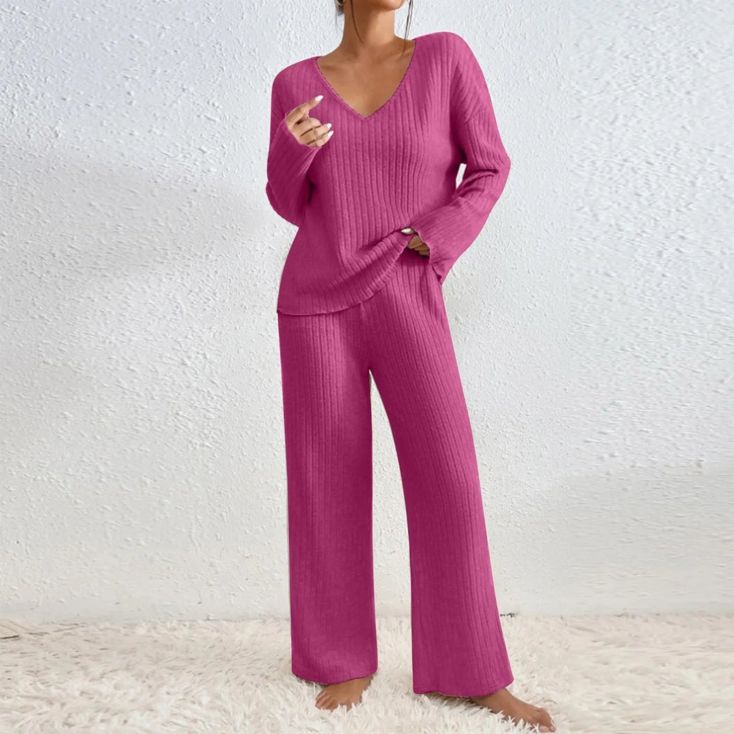 2-teiliger Strickanzug Damen Glamour
