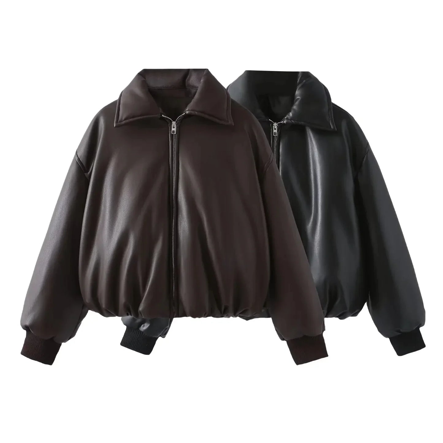 Veganer Bomberjacke Oversized Lederjacke Herren - BerlinGlamour