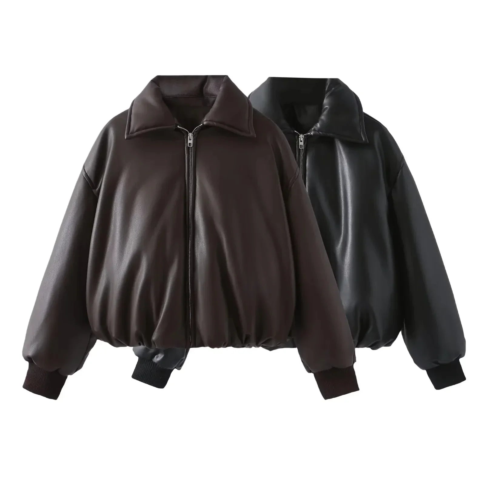 Veganer Bomberjacke Oversized Lederjacke Herren - BerlinGlamour