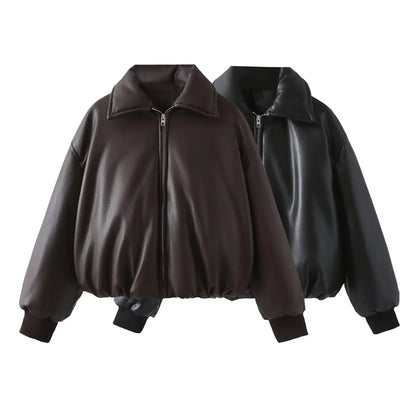 Veganer Bomberjacke Oversized Lederjacke Herren - BerlinGlamour